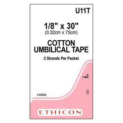 Tape Umbilical Cotton .125x30" White 24/Bx